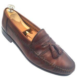 Sandro Moscoloni Olivio Men's size 9 Brown Leather Tassel Loafer Dress Shoes